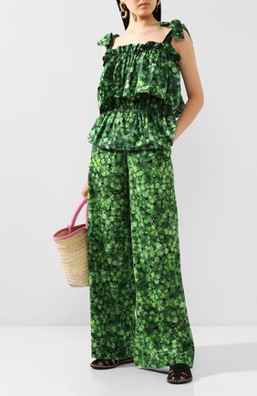 Женская хлопковый топ DOLCE & GABBANA зеленого цвета по цене 47950 руб., арт. F72W7T/HS5GC | Фото 2 Женская хлопковый топ DOLCE & GABBANA зеленого цвета, арт. F72W7T/HS5GC | Фото 2