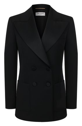 Женский шерстяной жакет SAINT LAURENT черного цвета по цене 193000 руб., арт. 618771/Y512W | Фото 1 Женский шерстяной жакет SAINT LAURENT черного цвета, арт. 618771/Y512W | Фото 1