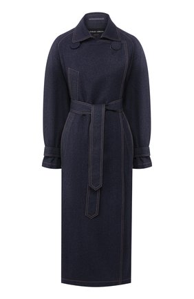 Женский джинсовый тренч GIORGIO ARMANI темно-синего цвета по цене 199500 руб., арт. 0SH0L042/T00G8 | Фото 1 Женский джинсовый тренч GIORGIO ARMANI темно-синего цвета, арт. 0SH0L042/T00G8 | Фото 1