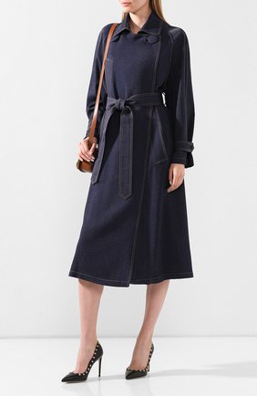 Женский джинсовый тренч GIORGIO ARMANI темно-синего цвета по цене 199500 руб., арт. 0SH0L042/T00G8 | Фото 2 Женский джинсовый тренч GIORGIO ARMANI темно-синего цвета, арт. 0SH0L042/T00G8 | Фото 2