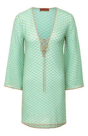 Женское туника MISSONI бирюзового цвета по цене 43550 руб., арт. MMQ00016/BK00HD | Фото 1 Женское туника MISSONI бирюзового цвета, арт. MMQ00016/BK00HD | Фото 1
