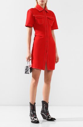 Женское джинсовое платье OFF-WHITE красного цвета по цене 77900 руб., арт. 0WYM003S20DEN0012500 | Фото 2 Женское джинсовое платье OFF-WHITE красного цвета, арт. 0WYM003S20DEN0012500 | Фото 2