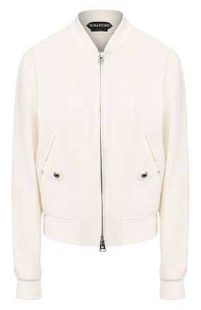 Женский кожаный бомбер TOM FORD белого цвета по цене 368000 руб., арт. CSL663-LEX251 | Фото 1 Женский кожаный бомбер TOM FORD белого цвета, арт. CSL663-LEX251 | Фото 1