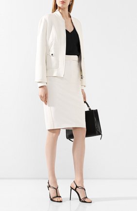Женский кожаный бомбер TOM FORD белого цвета по цене 368000 руб., арт. CSL663-LEX251 | Фото 2 Женский кожаный бомбер TOM FORD белого цвета, арт. CSL663-LEX251 | Фото 2