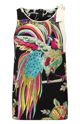 Женский шелковый топ REDVALENTINO черного цвета по цене 41450 руб., арт. TR0AE0J0/519 | Фото 1 Женский шелковый топ REDVALENTINO черного цвета, арт. TR0AE0J0/519 | Фото 1