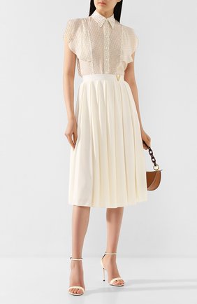 Женская шелковая блузка STELLA MCCARTNEY белого цвета по цене 47500 руб., арт. 601190/S0A45 | Фото 2 Женская шелковая блузка STELLA MCCARTNEY белого цвета, арт. 601190/S0A45 | Фото 2