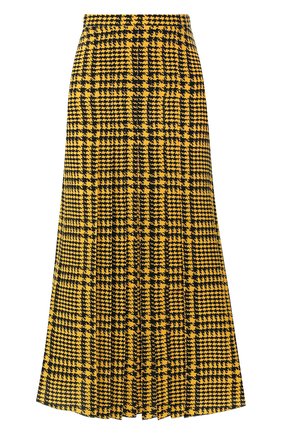 Женская шелковая юбка ALESSANDRA RICH желтого цвета, арт. FAB2060-F2806 | Фото 1 (Материал внешний: Шелк; Длина Ж (юбки, платья, шорты): Миди; Женское Кросс-КТ: Юбка-одежда)