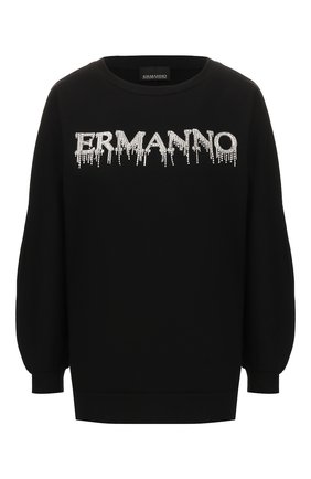 Женская хлопковый свитшот ERMANNO ERMANNO SCERVINO черного цвета по цене 20950 руб., арт. 46T FL09 FEL | Фото 1 Женская хлопковый свитшот ERMANNO ERMANNO SCERVINO черного цвета, арт. 46T FL09 FEL | Фото 1