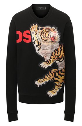 Женская хлопковый свитшот DSQUARED2 черного цвета по цене 44850 руб., арт. S72GU0265/S25042 | Фото 1 Женская хлопковый свитшот DSQUARED2 черного цвета, арт. S72GU0265/S25042 | Фото 1