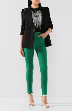 Женские джинсы BALMAIN зеленого цвета по цене 57850 руб., арт. TF05460/D022 | Фото 2 Женские джинсы BALMAIN зеленого цвета, арт. TF05460/D022 | Фото 2