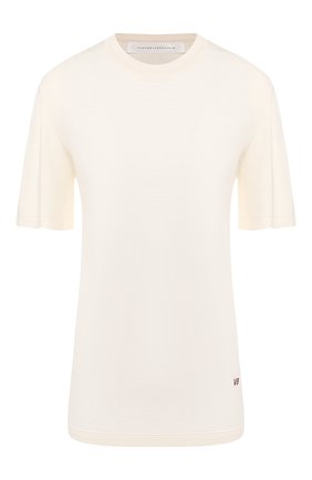 Женская шелковая футболка VICTORIA BECKHAM белого цвета по цене 36100 руб., арт. 1120KTP000625A | Фото 1 Женская шелковая футболка VICTORIA BECKHAM белого цвета, арт. 1120KTP000625A | Фото 1