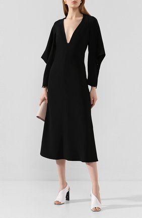 Женское платье-миди VICTORIA BECKHAM черного цвета по цене 130500 руб., арт. 1120WDR000825A | Фото 2 Женское платье-миди VICTORIA BECKHAM черного цвета, арт. 1120WDR000825A | Фото 2