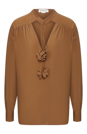 Женская блузка из вискозы VICTORIA BECKHAM бежевого цвета по цене 74350 руб., арт. 1220WTP001252A | Фото 1 Женская блузка из вискозы VICTORIA BECKHAM бежевого цвета, арт. 1220WTP001252A | Фото 1