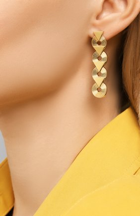 Женские серьги ESHVI золотого цвета по цене 12100 руб., арт. EZ-011 | Фото 2 Женские серьги ESHVI золотого цвета, арт. EZ-011 | Фото 2