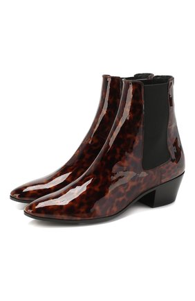 Женские кожаные ботинки west SAINT LAURENT леопардового цвета по цене 55600 руб., арт. 606602/1QX00 | Фото 1 Женские кожаные ботинки west SAINT LAURENT леопардового цвета, арт. 606602/1QX00 | Фото 1