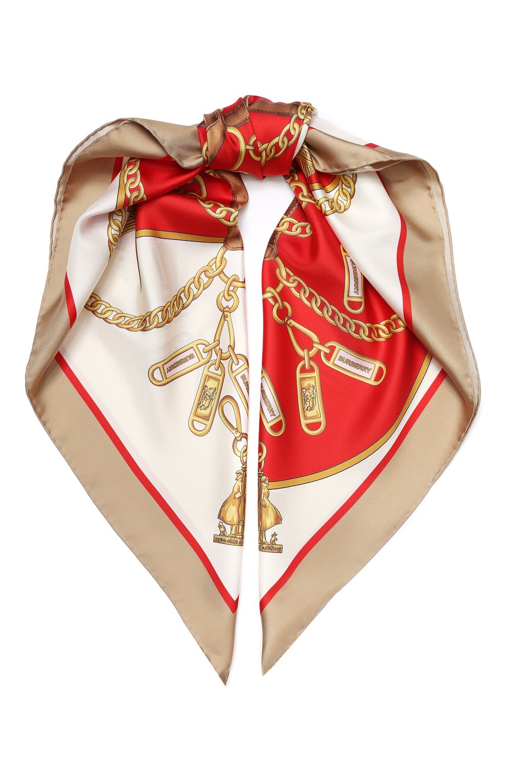Женский шелковый платок BURBERRY красного цвета, арт. 8029394 | Фото 1
