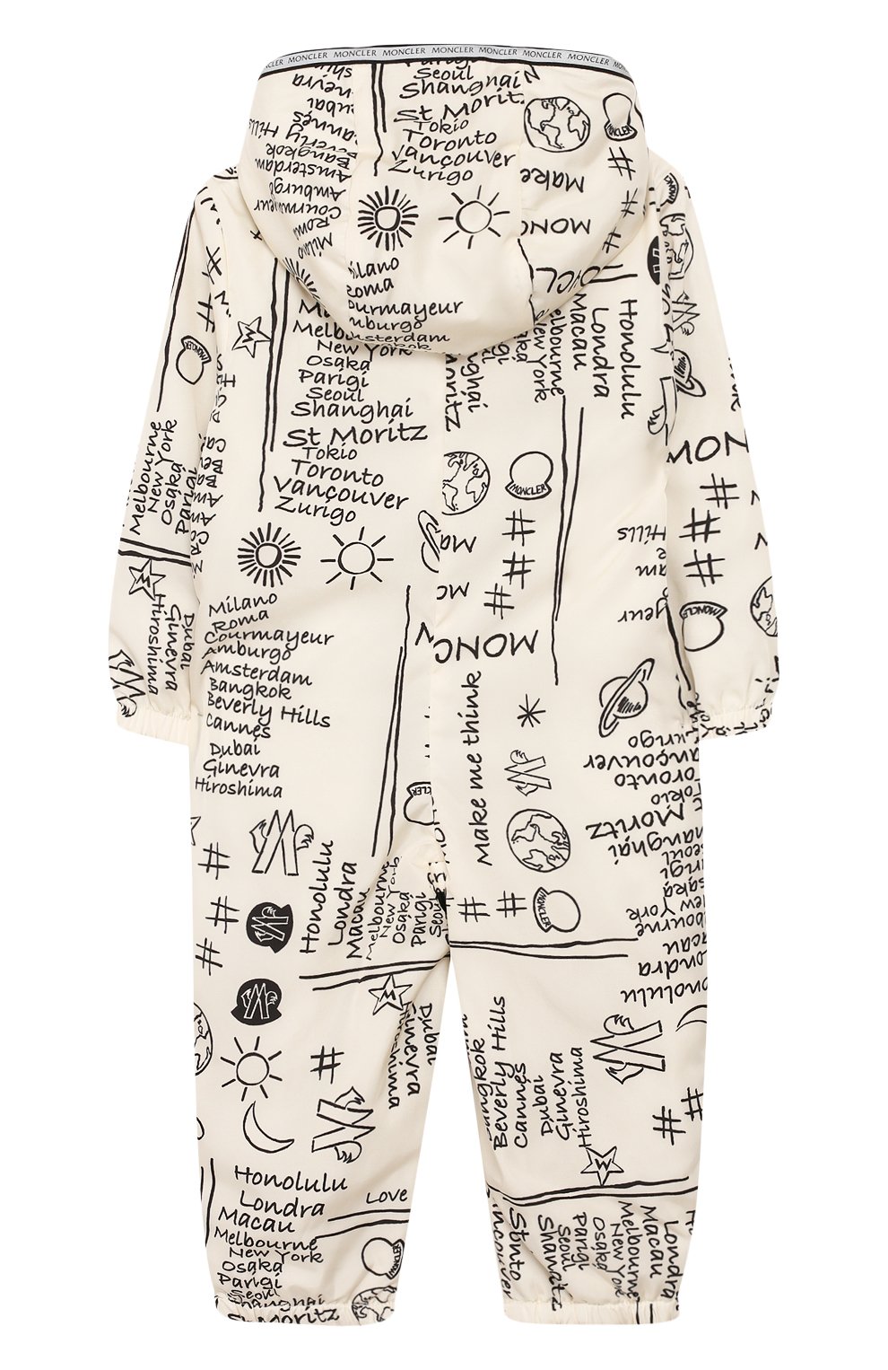 Детский комбинезон MONCLER белого цвета по цене 26350 руб., арт. F1-951-1G700-00-539T7/18M-3A | Фото 2 Детский комбинезон MONCLER белого цвета, арт. F1-951-1G700-00-539T7/18M-3A | Фото 2