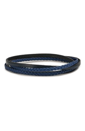 Мужской кожаный браслет TATEOSSIAN синего цвета, арт. BR0621 | Фото 2 (Материал: Кожа, Натуральная кожа)