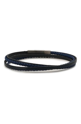 Мужской кожаный браслет TATEOSSIAN синего цвета, арт. BR0622 | Фото 2 (Материал: Кожа, Натуральная кожа)