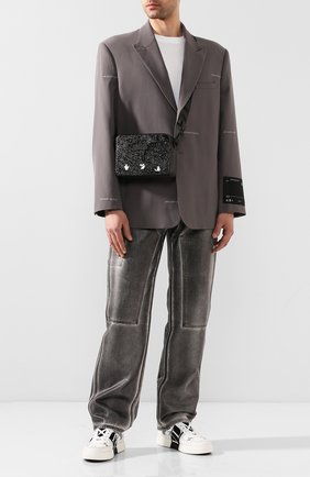 Мужская кожаная сумка OFF-WHITE черного цвета по цене 59950 руб., арт. 0MNA070T20LEA0011000 | Фото 2 Мужская кожаная сумка OFF-WHITE черного цвета, арт. 0MNA070T20LEA0011000 | Фото 2