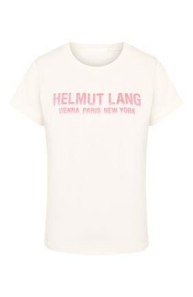 Женская хлопковая футболка HELMUT LANG белого цвета по цене 17100 руб., арт. K01DW504 | Фото 1 Женская хлопковая футболка HELMUT LANG белого цвета, арт. K01DW504 | Фото 1