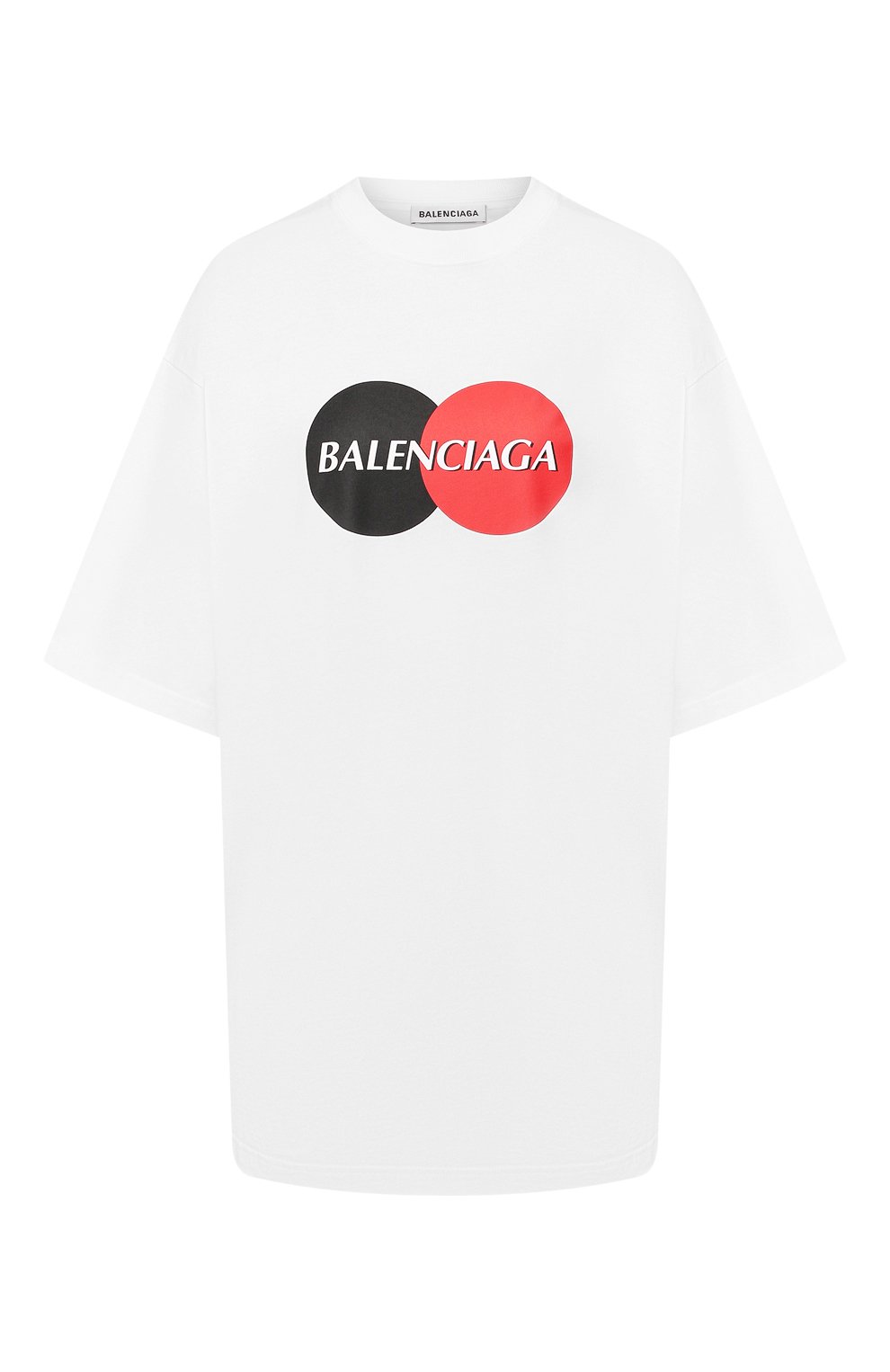 Женская хлопковая футболка BALENCIAGA белого цвета, арт. 620941/TIV79 | Фото 1 (Рукава: Короткие; Принт: С принтом; Длина (для топов): Удлиненные; Материал внешний: Хлопок; Стили: Спорт-шик; Женское Кросс-КТ: Футболка-одежда)