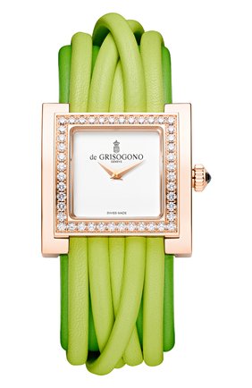 Женские часы rose gold diamonds DE GRISOGONO бесцветного цвета, арт. ALLEGRA S08 | Фото 1 (Материал корпуса: Розовое золото; Цвет циферблата: Белый; Механизм: Кварц)