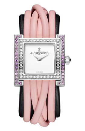 Женские часы white gold diamonds and pink sapphires DE GRISOGONO перламутрового цвета по цене 2480000 руб., арт. ALLEGRA S09 | Фото 1 Женские часы white gold diamonds and pink sapphires DE GRISOGONO перламутрового цвета, арт. ALLEGRA S09 | Фото 1