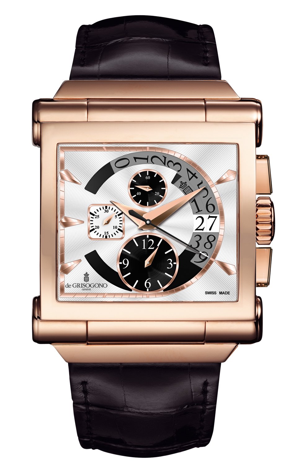 Мужские часы rose gold chrono DE GRISOGONO серебряного цвета, арт. GRANDE CHRONO N02 | Фото 1