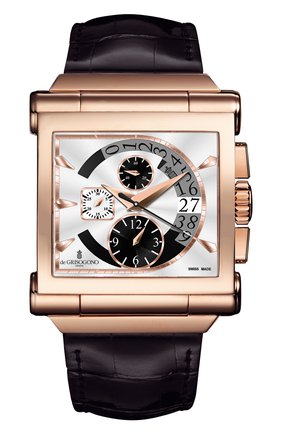 Мужские часы rose gold chrono DE GRISOGONO бесцветного цвета, арт. GRANDE CHRONO N02 | Фото 1 (Материал корпуса: Розовое золото; Цвет циферблата: Серебристый; Механизм: Автомат)