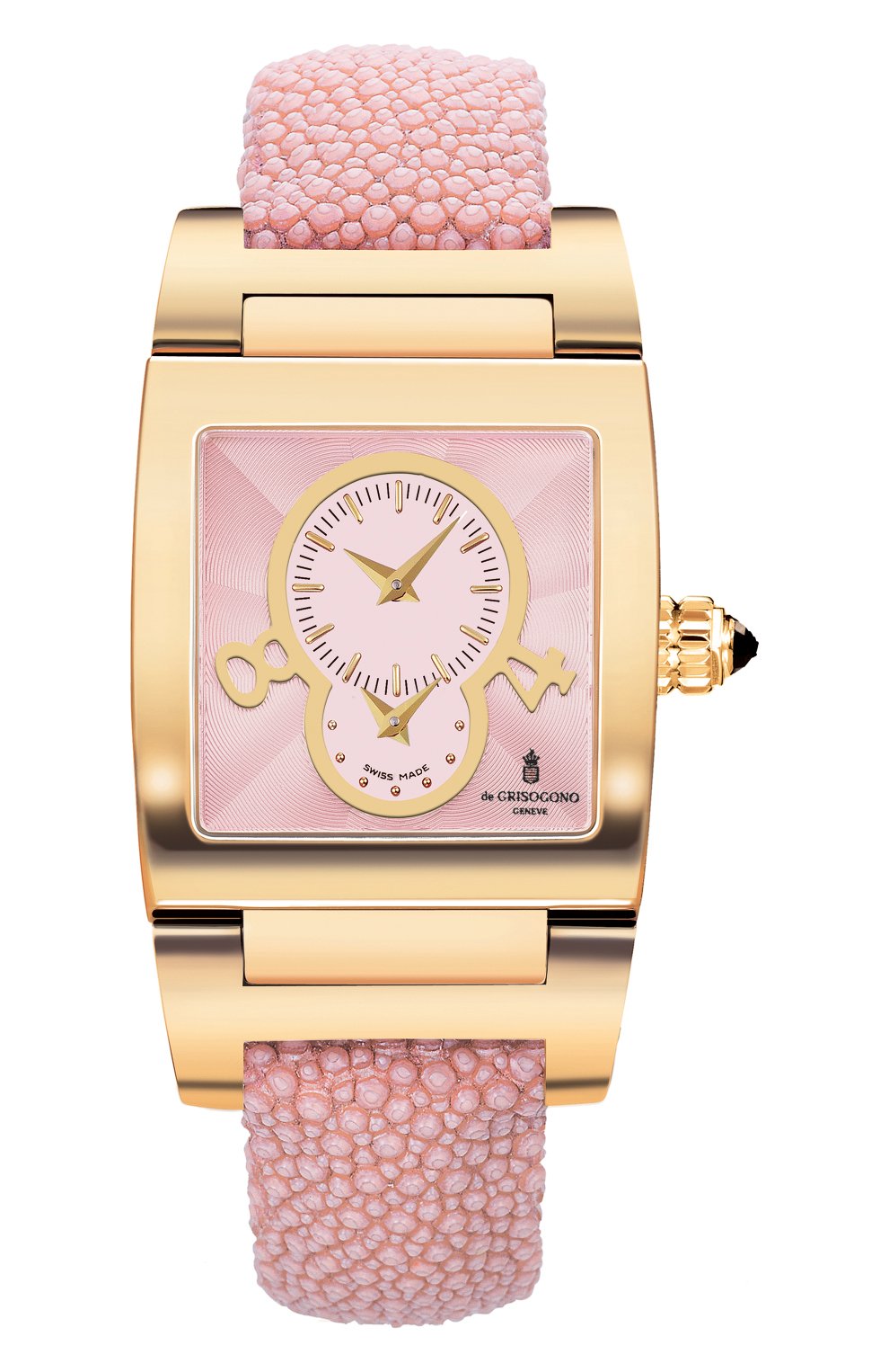 Женские часы dual time yellow gold DE GRISOGONO розового цвета, арт. TINO N03/A AT | Фото 1