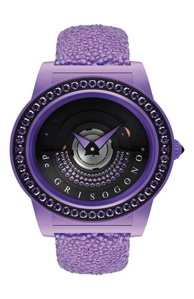 Женские часы purple DE GRISOGONO бесцветного цвета, арт. TONDO BY NIGHT S05 | Фото 1 (Материал корпуса: Другое; Цвет циферблата: Чёрный; Механизм: Автомат)