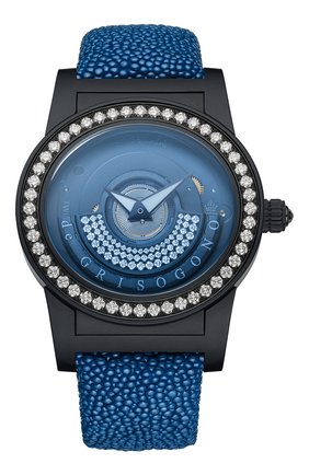 Женские часы black blue DE GRISOGONO бесцветного цвета, арт. TONDO BY NIGHT S15 GB | Фото 1 (Материал корпуса: Другое; Механизм: Автомат; Цвет циферблата: Другое)