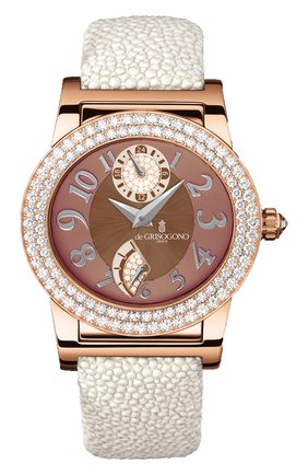 Женские часы rose gold diamonds DE GRISOGONO коричневого цвета по цене 4512000 руб., арт. TONDO RM S60 | Фото 1 Женские часы rose gold diamonds DE GRISOGONO коричневого цвета, арт. TONDO RM S60 | Фото 1