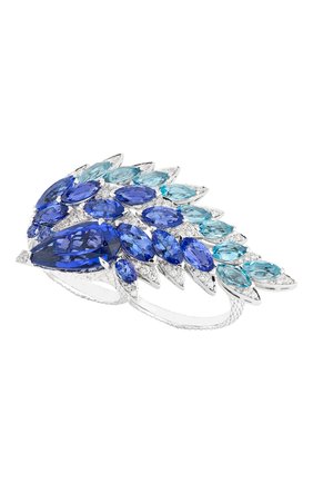 Женские кольцо на два пальца STEPHEN WEBSTER бесцветного цвета, арт. 3018575 | Фото 1 (Материал сплава: Белое золото; Драгоценные камни: Бриллианты)