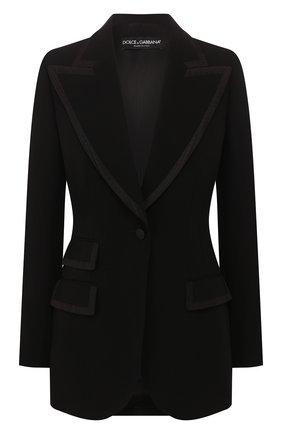 Женский шерстяной жакет DOLCE & GABBANA черного цвета по цене 196500 руб., арт. F29EFT/FUCC6 | Фото 1 Женский шерстяной жакет DOLCE & GABBANA черного цвета, арт. F29EFT/FUCC6 | Фото 1