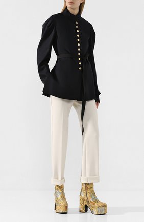 Женские текстильные ботильоны DRIES VAN NOTEN золотого цвета по цене 55500 руб., арт. WS27/173/H65/QU704 | Фото 2 Женские текстильные ботильоны DRIES VAN NOTEN золотого цвета, арт. WS27/173/H65/QU704 | Фото 2