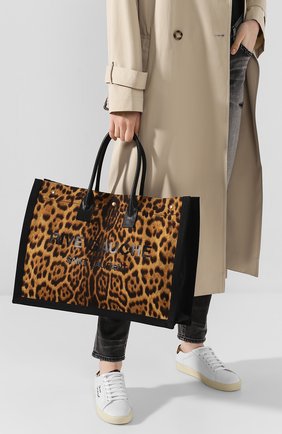 Женская сумка-шопер noe SAINT LAURENT леопардового цвета по цене 79400 руб., арт. 499290/H9L4W | Фото 2 Женская сумка-шопер noe SAINT LAURENT леопардового цвета, арт. 499290/H9L4W | Фото 2