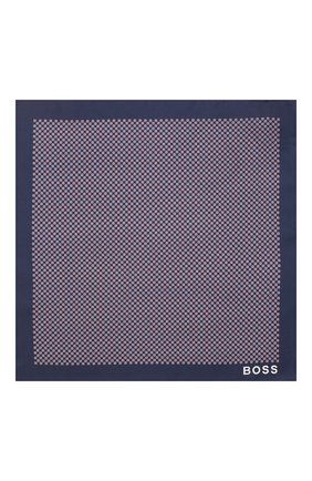 Мужской шелковый платок BOSS темно-синего цвета по цене 2800 руб., арт. 50434750 | Фото 3 Мужской шелковый платок BOSS темно-синего цвета, арт. 50434750 | Фото 3
