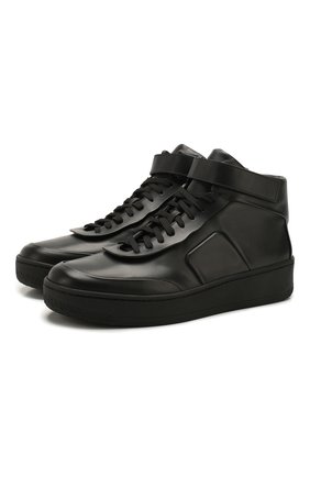 Мужские кожаные кеды JIL SANDER черного цвета по цене 43200 руб., арт. JI34531A-11561 | Фото 1 Мужские кожаные кеды JIL SANDER черного цвета, арт. JI34531A-11561 | Фото 1