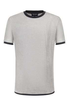 Мужская футболка из смеси хлопка и льна GIORGIO ARMANI серого цвета по цене 34950 руб., арт. 3HST58/SJZQZ | Фото 1 Мужская футболка из смеси хлопка и льна GIORGIO ARMANI серого цвета, арт. 3HST58/SJZQZ | Фото 1
