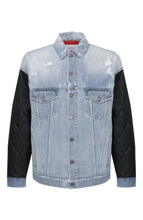 Мужская комбинированная куртка GIVENCHY голубого цвета по цене 129000 руб., арт. BM00FT50D9 | Фото 1 Мужская комбинированная куртка GIVENCHY голубого цвета, арт. BM00FT50D9 | Фото 1
