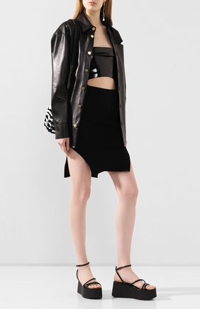 Женская юбка из вискозы RICK OWENS черного цвета по цене 47500 руб., арт. R020S1688/KST | Фото 2 Женская юбка из вискозы RICK OWENS черного цвета, арт. R020S1688/KST | Фото 2
