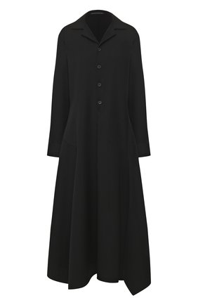 Женское шерстяное платье YOHJI YAMAMOTO черного цвета по цене 123500 руб., арт. NN-D08-100 | Фото 1 Женское шерстяное платье YOHJI YAMAMOTO черного цвета, арт. NN-D08-100 | Фото 1