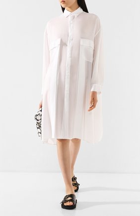 Женское платье YOHJI YAMAMOTO белого цвета по цене 83600 руб., арт. NN-B52-201 | Фото 2 Женское платье YOHJI YAMAMOTO белого цвета, арт. NN-B52-201 | Фото 2