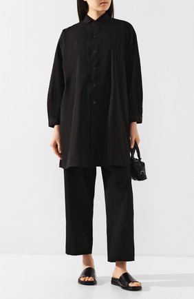 Женская хлопковая рубашка YOHJI YAMAMOTO черного цвета по цене 62500 руб., арт. NN-B06-001 | Фото 2 Женская хлопковая рубашка YOHJI YAMAMOTO черного цвета, арт. NN-B06-001 | Фото 2