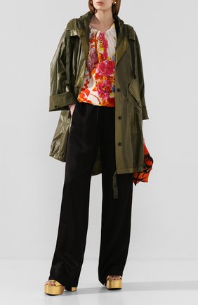 Женский плащ DRIES VAN NOTEN хаки цвета по цене 106500 руб., арт. 201-10236-9174 | Фото 2 Женский плащ DRIES VAN NOTEN хаки цвета, арт. 201-10236-9174 | Фото 2