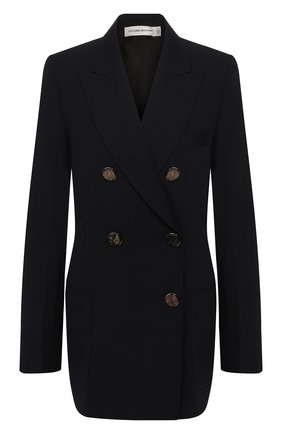 Женский двубортный жакет VICTORIA BECKHAM темно-синего цвета по цене 143500 руб., арт. 1120WJK000687A | Фото 1 Женский двубортный жакет VICTORIA BECKHAM темно-синего цвета, арт. 1120WJK000687A | Фото 1