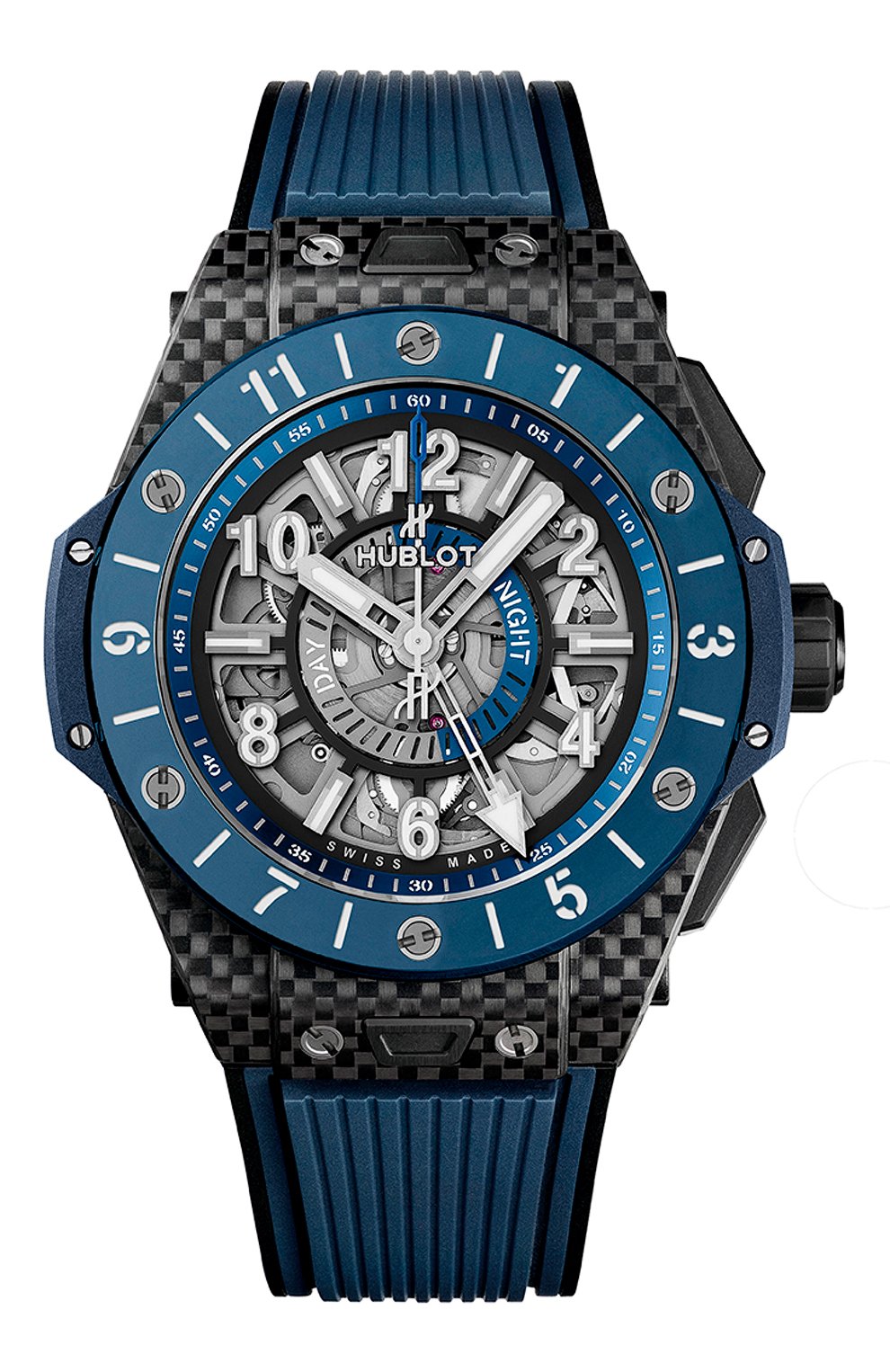 Мужские часы big bang unico gmt carbon blue ceramic HUBLOT серого цвета, арт. 471.QL.7127.RX | Фото 1