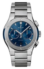 Мужские часы classic fusion titanium bracelet blue HUBLOT бесцветного цвета, арт. 540.NX.7170.NX | Фото 1 (Материал корпуса: Титан; Механизм: Автомат; Цвет циферблата: Синий)